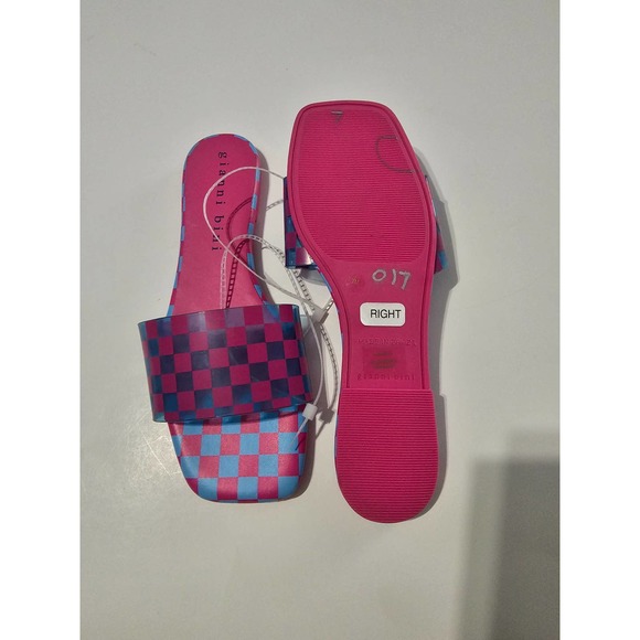 Cobitwo Checkred Banded Square Toe Pink& Purple Sandals - Picture 11 of 11